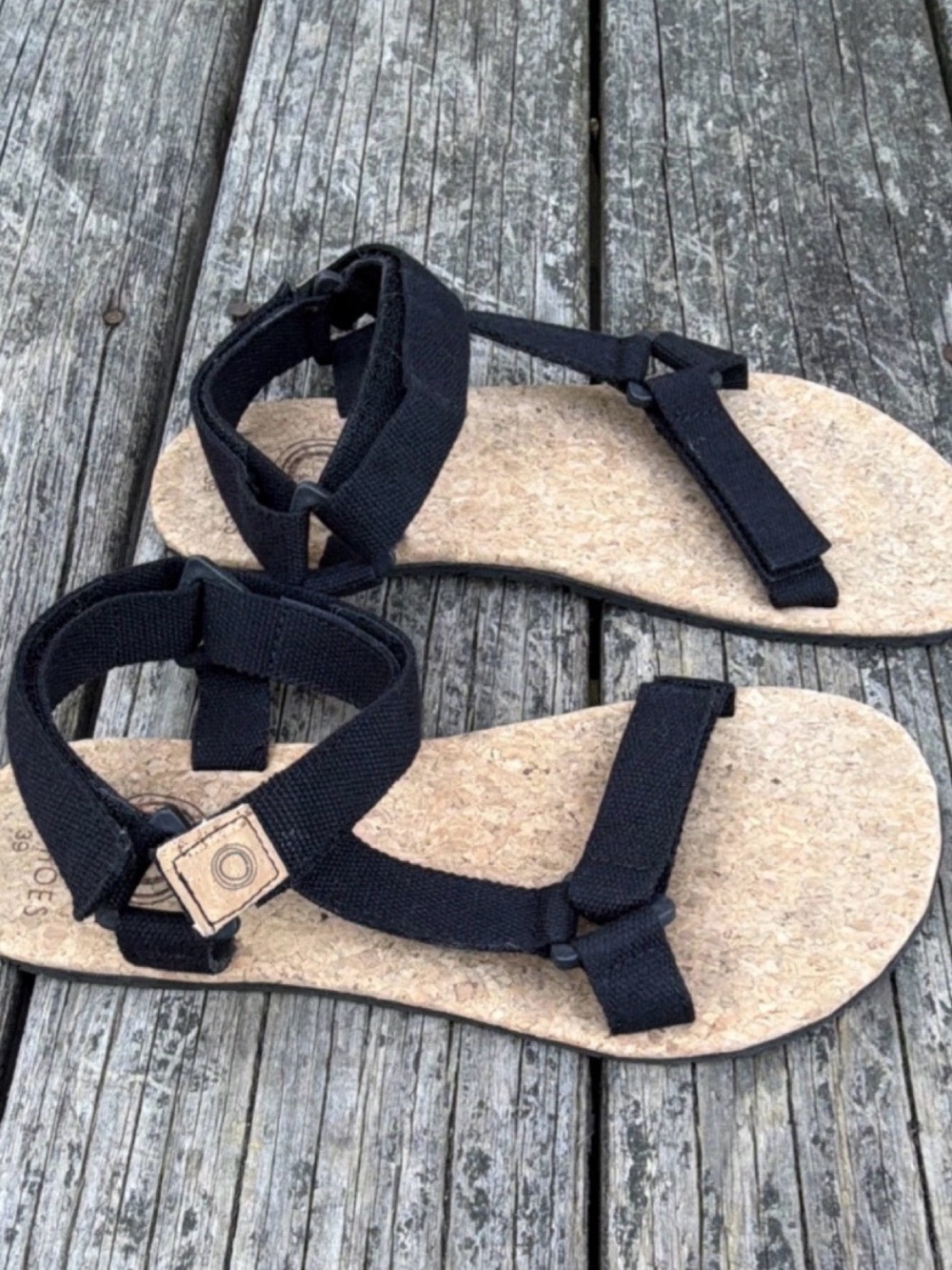Mukishoes Solstice Black Cork Footbed Sandals EU 39